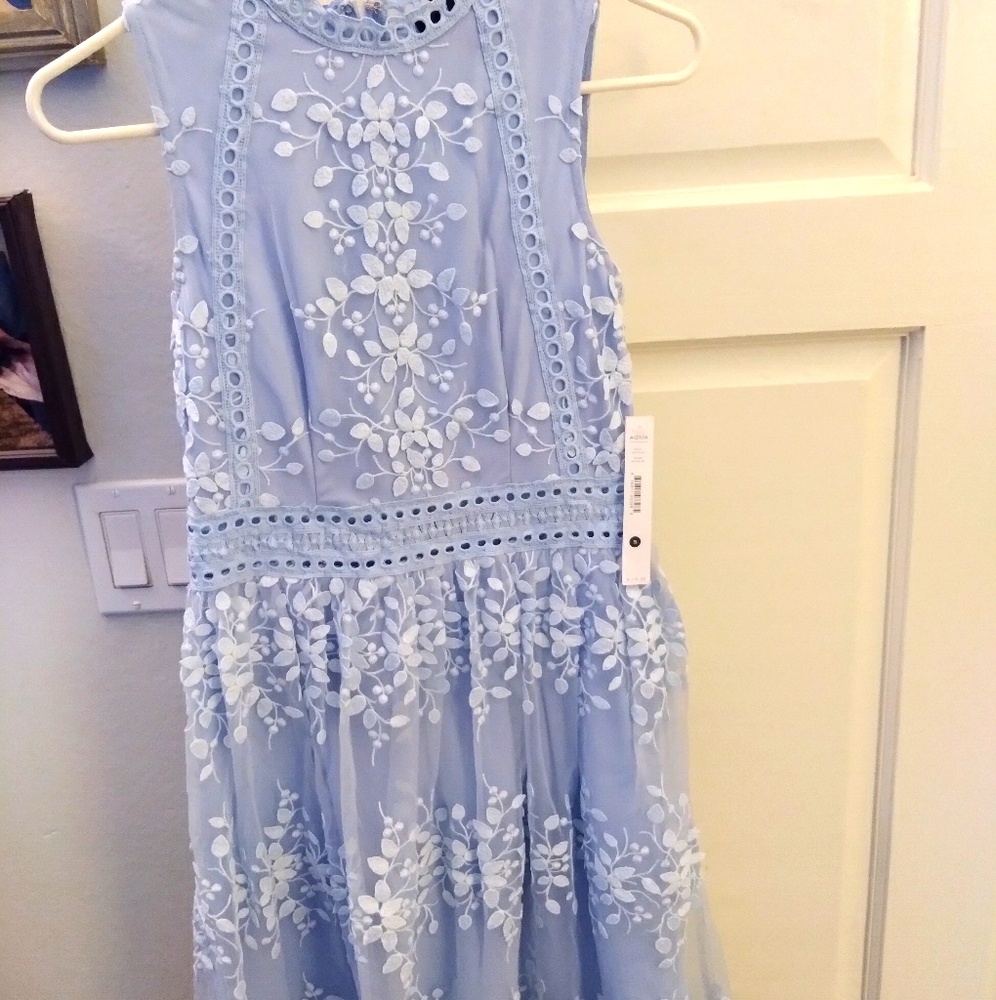 Aqua Sky Blue Fit and Flare